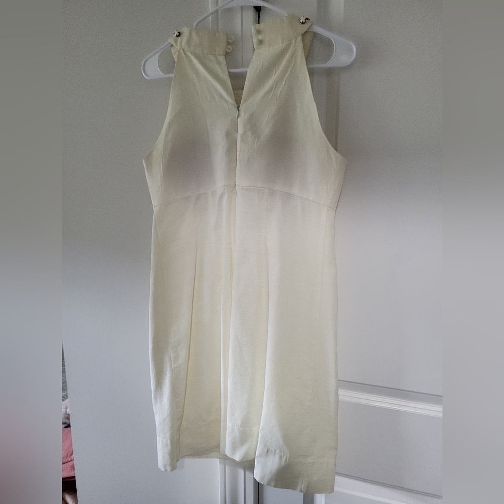 Shoshanna Cream Embellished Halter Mini Dress Size 6 - Picture 2 of 3